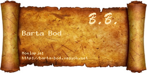 Barta Bod névjegykártya